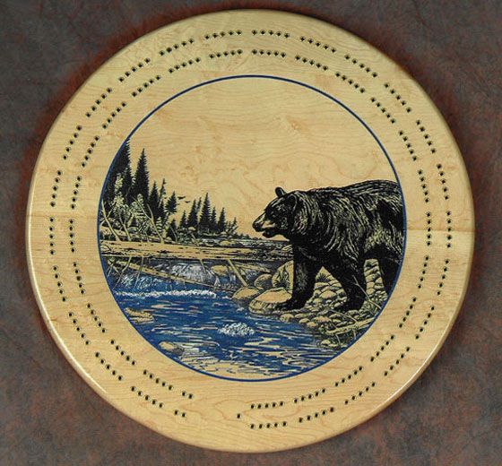 Black online bear cribbage board